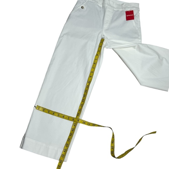 Spanx Stretch Twill Cropped Wide Leg Pant-Bright White Size Medium Style 20312R - Picture 5 of 9